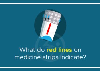 What do red lines on medicine strips indicate?